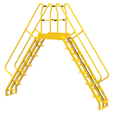 Alternating 12 Step Cross-Over Ladder w/ 56 Degree Step Angle & 32